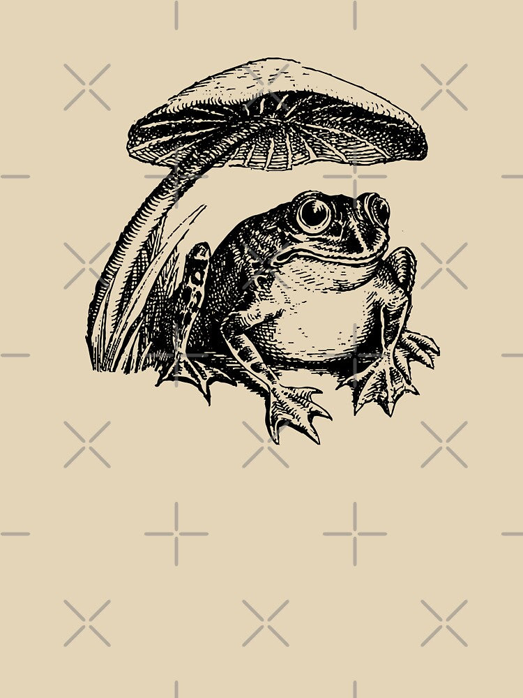 Vintage Cottagecore Frog: Sad Toad Sitting Under Mushroom, Emo Goblincore by MinistryOfFrogs T-Shirts, Hoodie,... (Image 3)