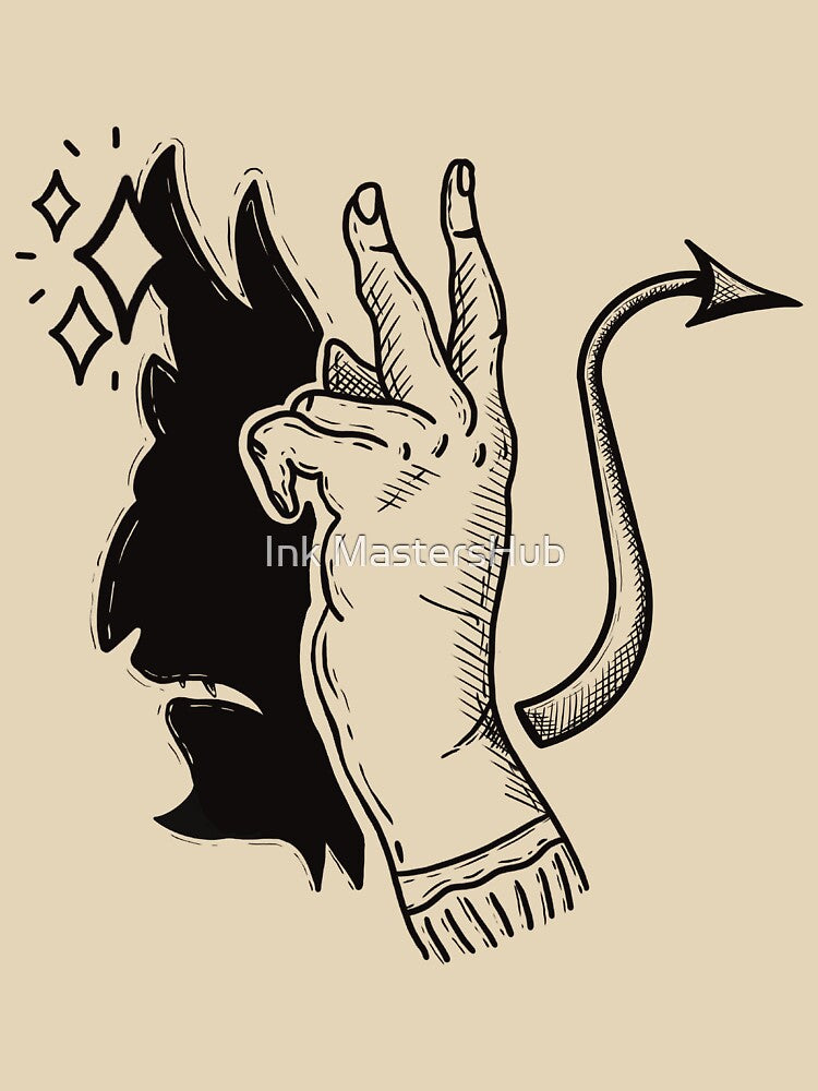 Hand and demon in medieval engraving by InkMastersHub.com T-Shirts, Hoodie, Sweatshirt | BlankRebels.com (Image 3)