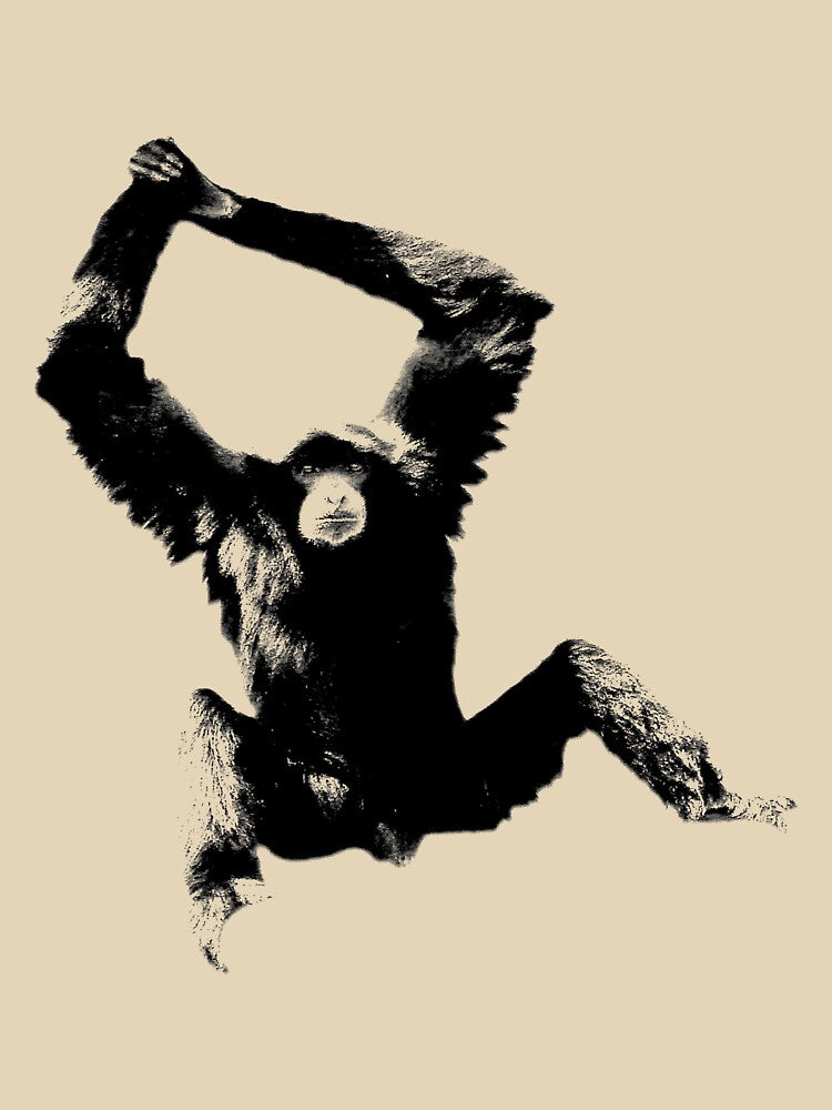 Siamang Gibbon. Wildlife Digital Engraving Image by Digital Eclectica T-Shirts, Hoodie, Sweatshirt (Image 3)