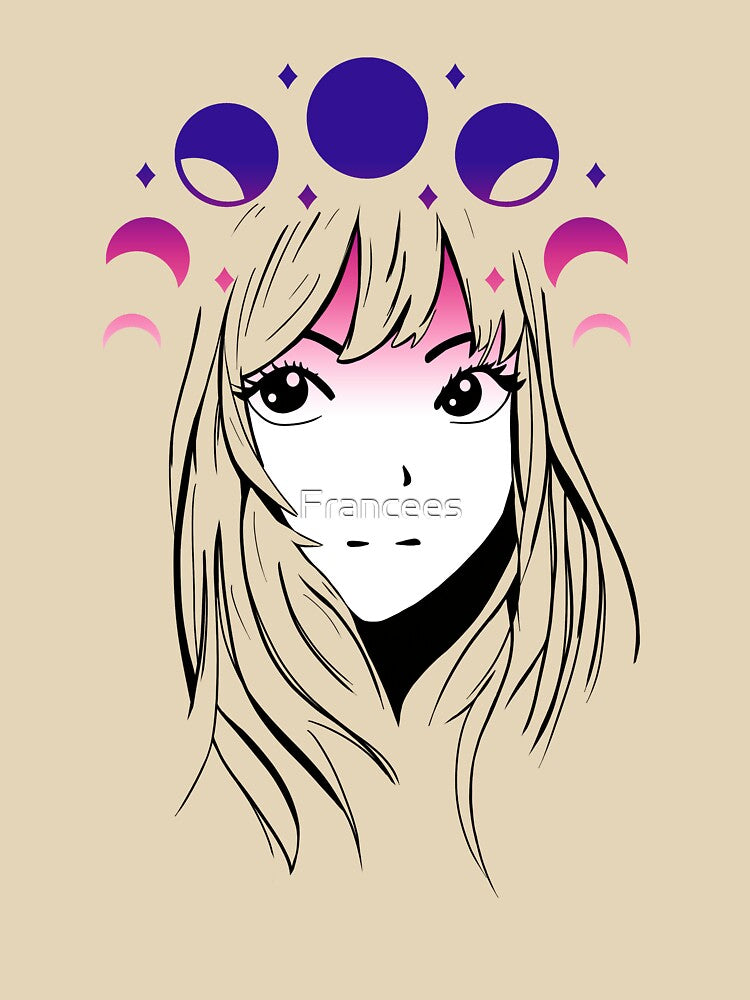 Anime girl moon phase by Fran Fryberg T-Shirts, Hoodie, Sweatshirt | BlankRebels.com (Image 3)