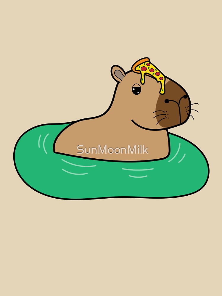 Kawaii Pizza Capybara by SunMoonMilk T-Shirts, Hoodie, Sweatshirt | BlankRebels.com (Image 3)
