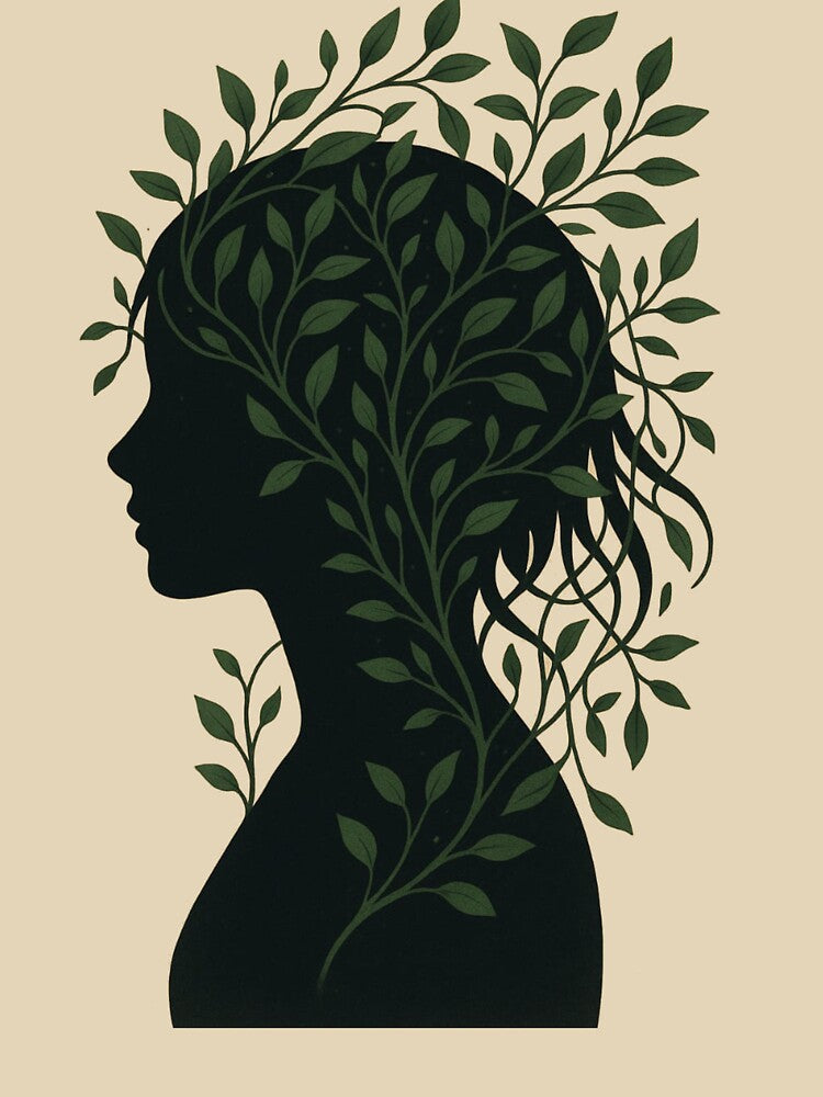Nature Mind Silhouette T-Shirt – Calm Growth Aesthetic Art Design by KDesignCrafts Hoodie, Sweatshirt (Image 3)
