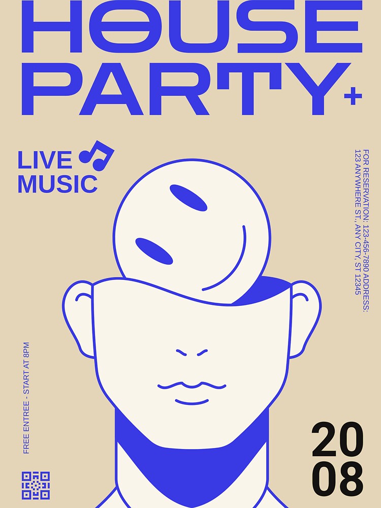 Abstract House Party Art – Modern Line Style T-shirts & Hoodies by ArtwithRabbit