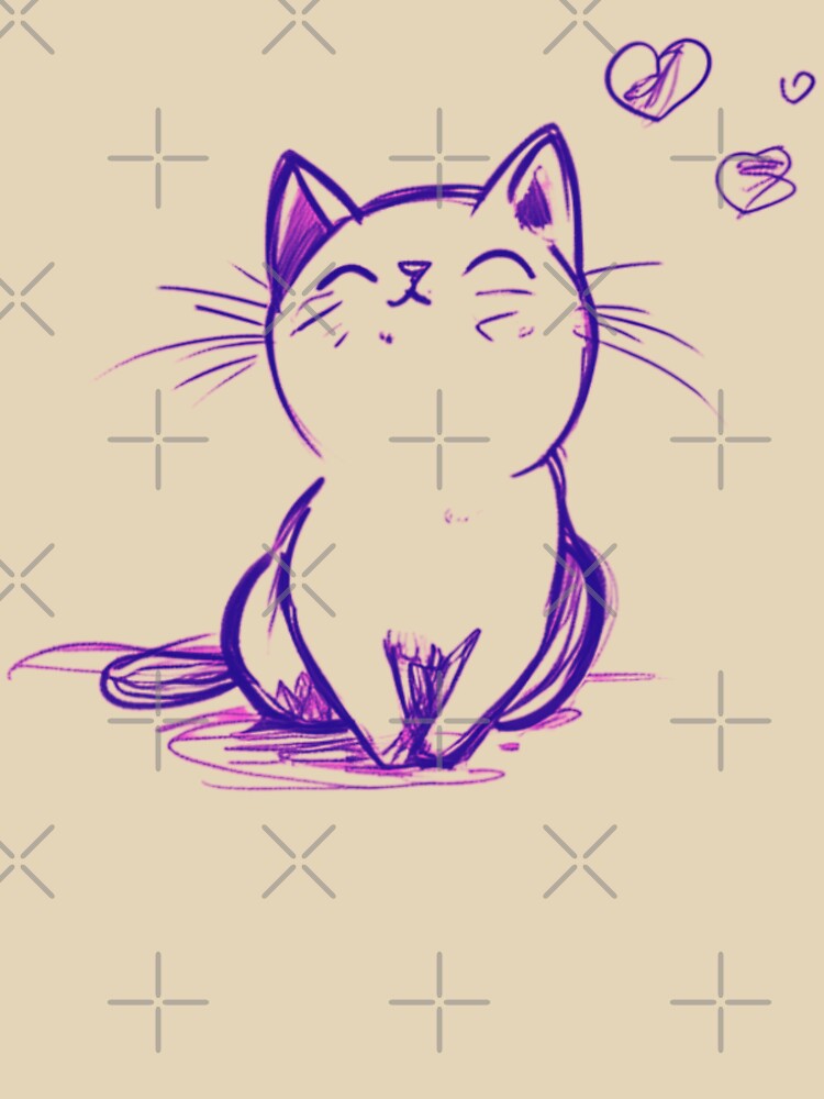 Purple Love Cute Kitty Draw by RetroNeon T-Shirts, Hoodie, Sweatshirt | BlankRebels.com (Image 3)