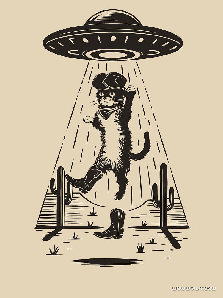 Cowboy Cat UFO by wowwowmeow T-Shirts, Hoodie, Sweatshirt | BlankRebels.com (Image 3)