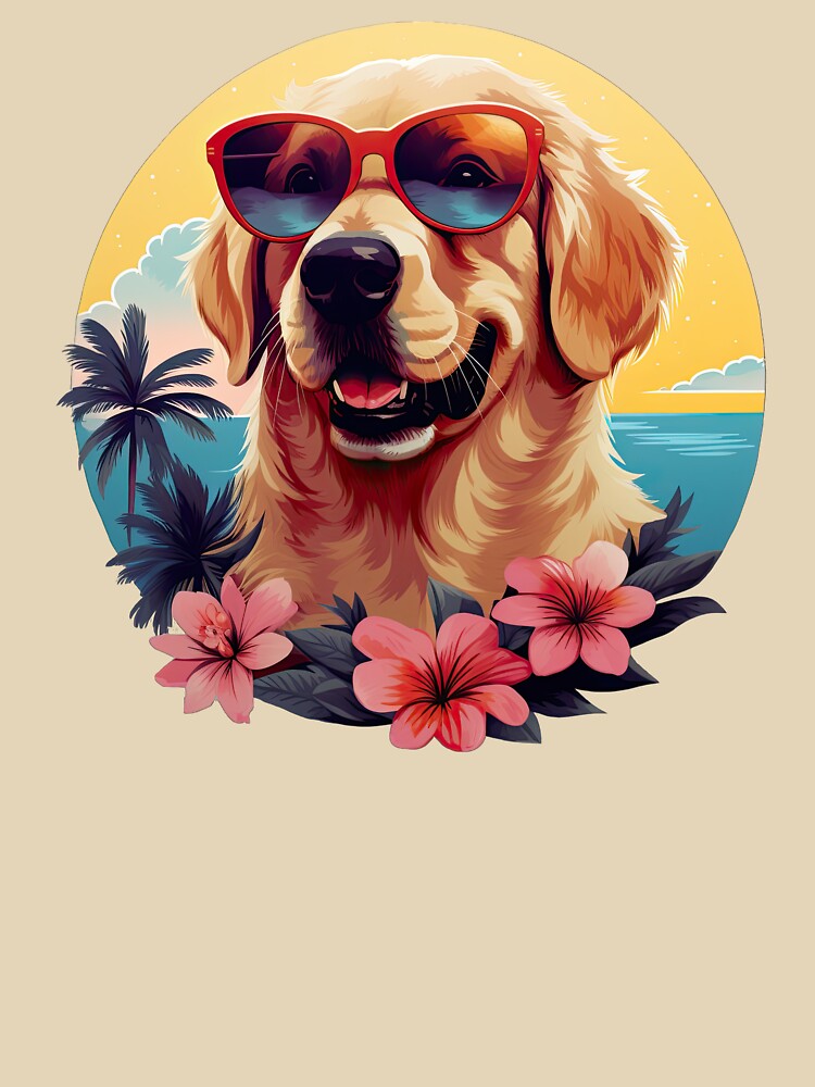 Tropical Vacation Golden Retriever by ZombieLH T-Shirts, Hoodie, Sweatshirt | BlankRebels.com (Image 3)