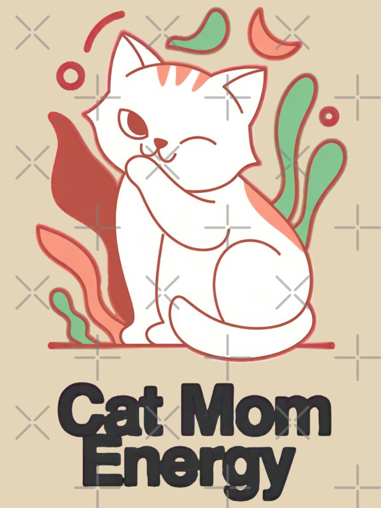 Cat Mom Energy – Cute Minimalist Cat Line Art Vector | Aesthetic Kitty by Design_Your_Day T-Shirts, Hoodie,... (Image 3)