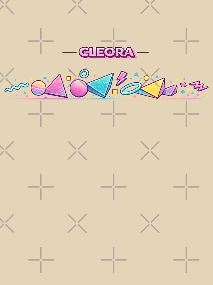 CLEORA Retro 90s Geometric Pattern Banner – Minimal Colorful AI Design by Cleora Art T-Shirts, Hoodie, Sweatshirt (Image 3)