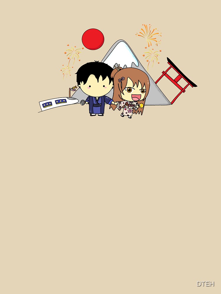 Cute Cartoon Anime Couple Goes To Japan by DTEH T-Shirts, Hoodie, Sweatshirt | BlankRebels.com (Image 3)