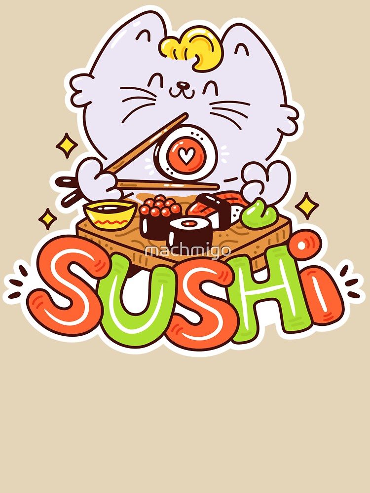 Sushi Cat by machmigo T-Shirts, Hoodie, Sweatshirt | BlankRebels.com (Image 3)