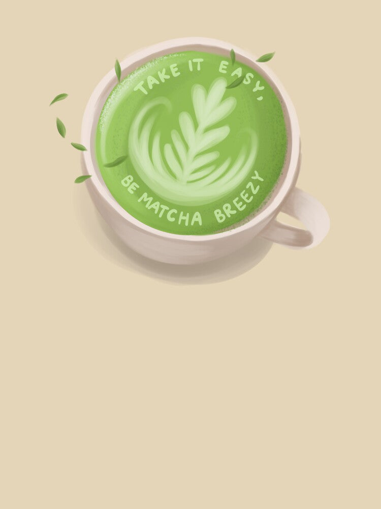 Matcha Breezy – Cute Matcha Latte Pun Design with Quote “Take It Easy” for Tea Lovers & Chill Vibes by... (Image 3)
