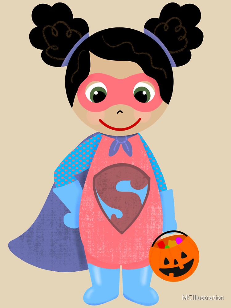 Superhero Girl Trick Treater Medium Skin Black Hair T-Shirts, Hoodie, Sweatshirt