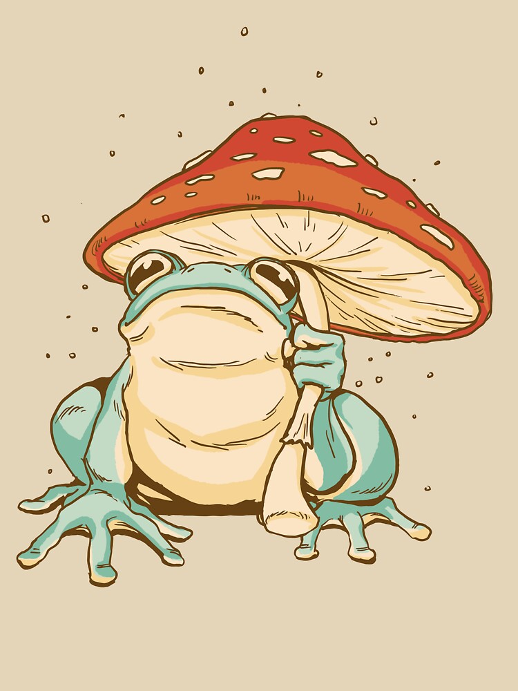 Cottagecore Frog Under Mushroom by Chadwick Bradley T-Shirts, Hoodie, Sweatshirt | BlankRebels.com (Image 3)