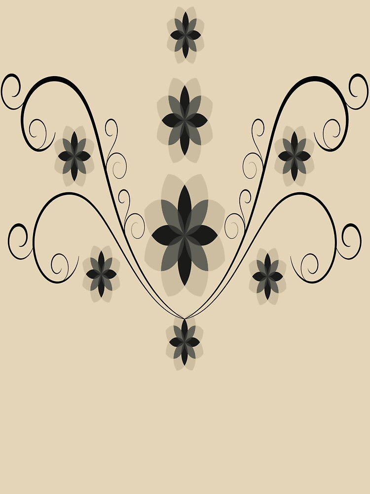 Black Swirly Floral Art Pattern Design by Zareen Sayyed T-Shirts, Hoodie, Sweatshirt | BlankRebels.com (Image 3)