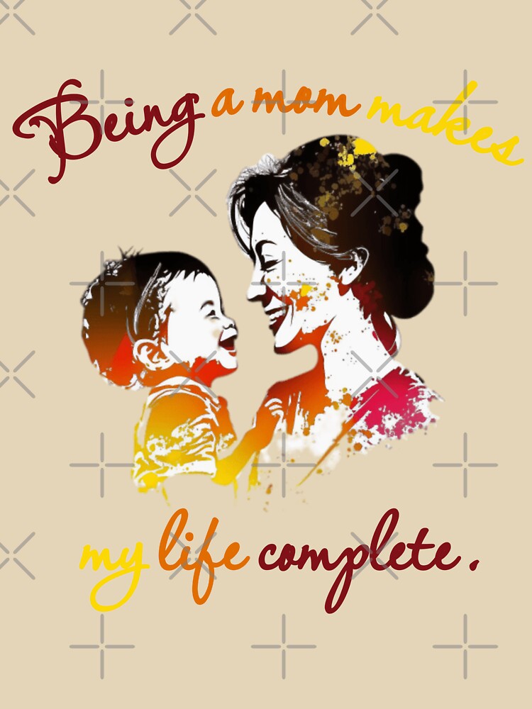 being a mom makes my life complete sticker, being a mom makes my life complete asian woman print sticker, by... (Image 3)