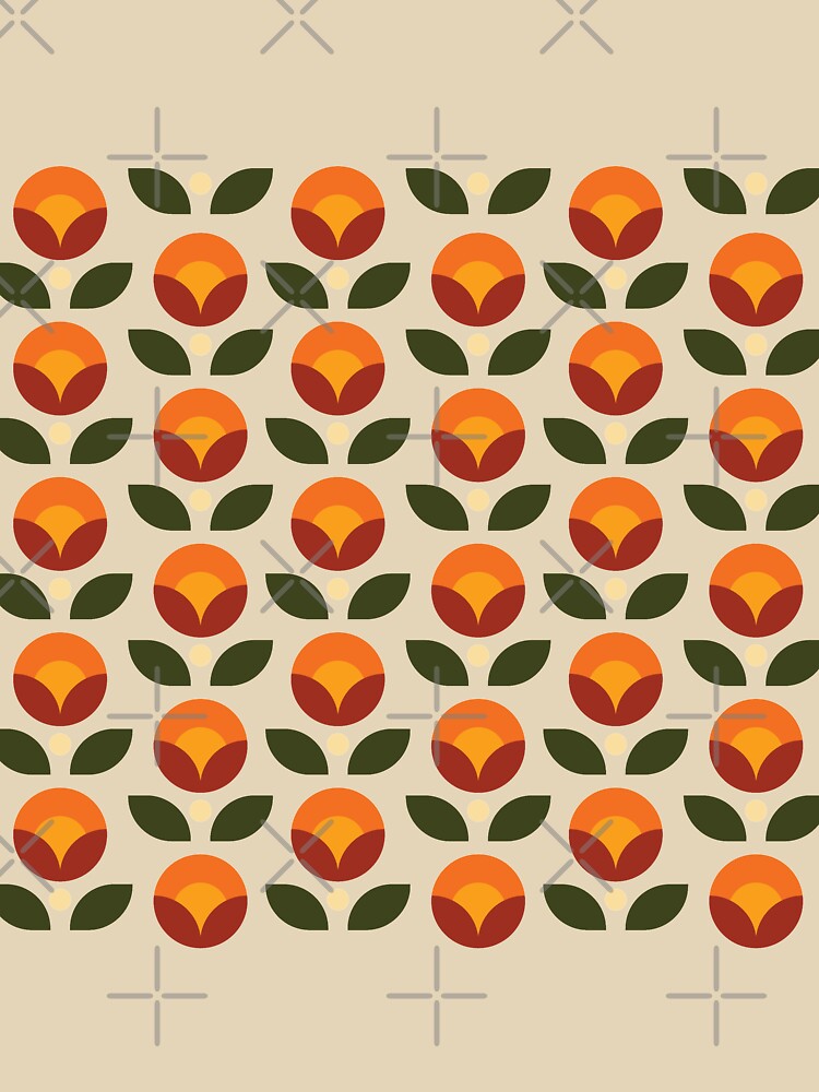 Retro Warm Flower Bud Pattern by kjeppson T-Shirts, Hoodie, Sweatshirt | BlankRebels.com (Image 3)
