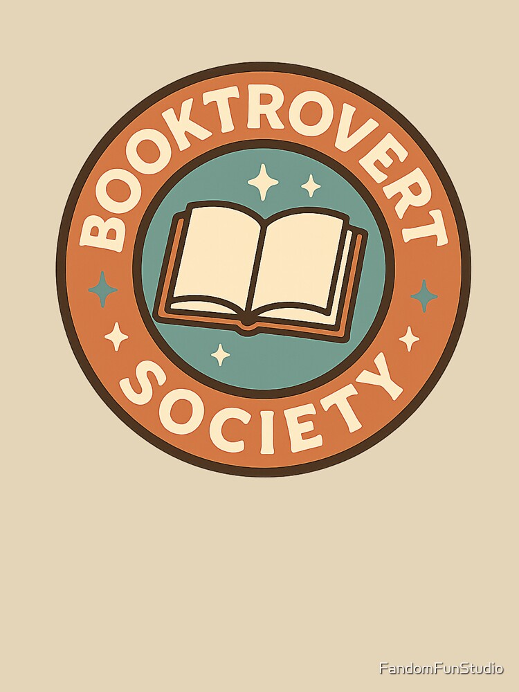 Booktrovert Society – Retro Book Lover Badge Design by FandomFunStudio T-Shirts, Hoodie, Sweatshirt (Image 3)