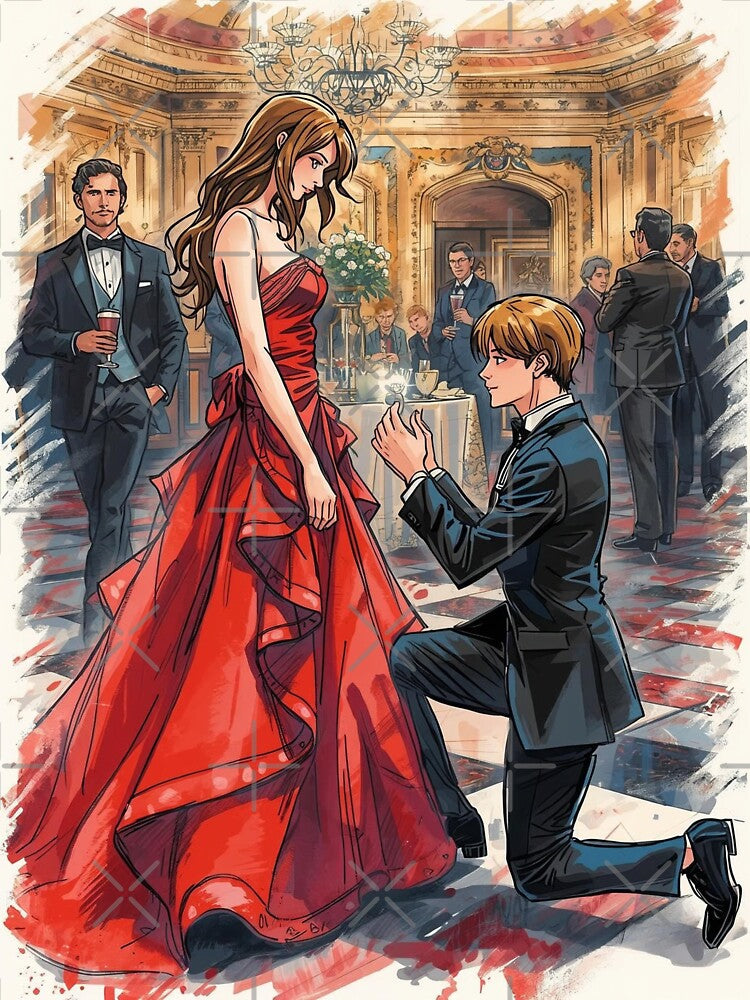 Girl in Red and men in black is proposing her - Valentine Special - Couple Romantic moments by... (Image 3)