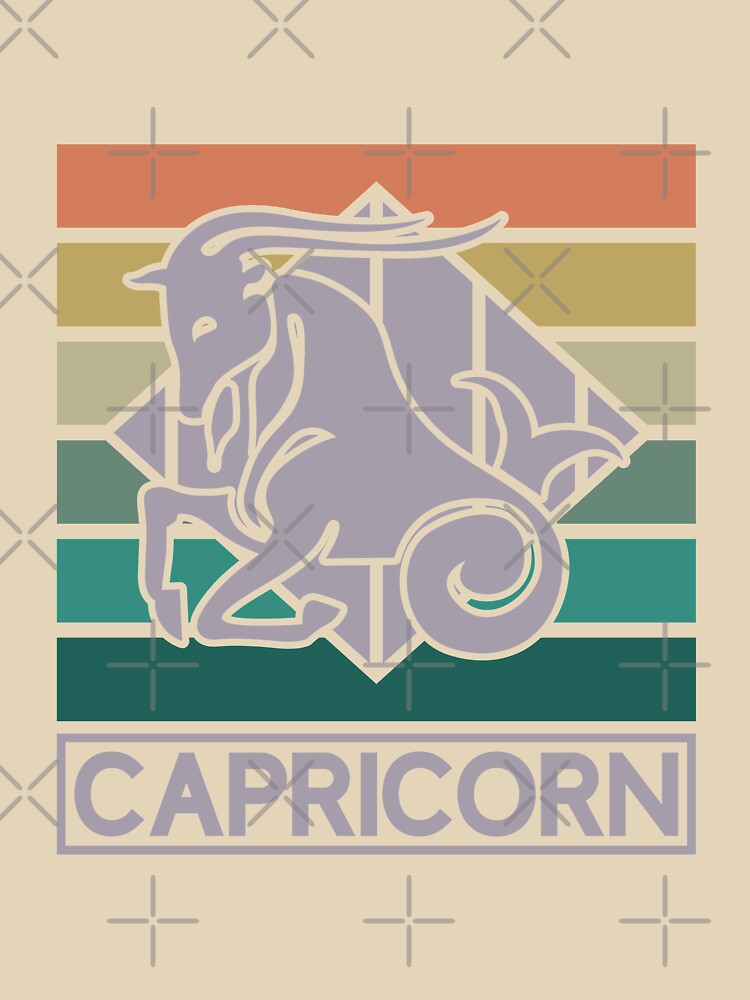 Capricorn Zodiac Symbol Rainbow Retro Style by Trinket-Trickster T-Shirts, Hoodie, Sweatshirt | BlankRebels.com (Image 3)