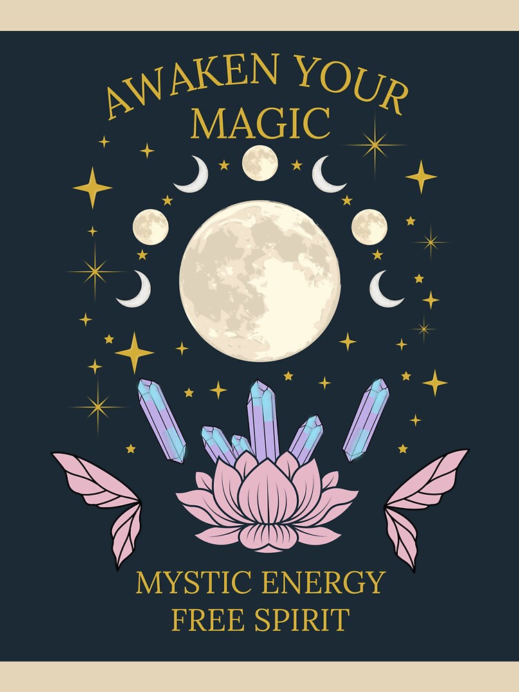 Awaken Your Magic – Mystic Energy Free Spirit Boho Moon Lotus Design by SBrushbox T-Shirts, Hoodie, Sweatshirt (Image 3)