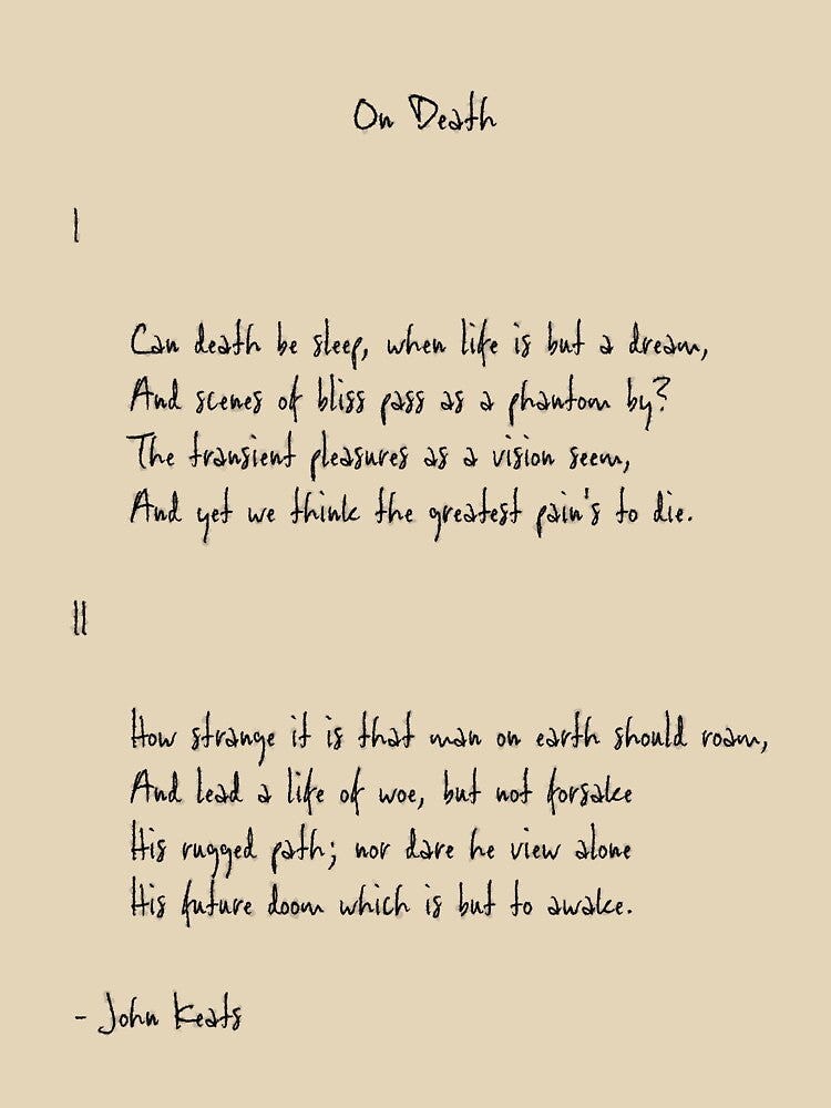 On Death by John Keats Poem by FireflyStudi0s T-Shirts, Hoodie, Sweatshirt | BlankRebels.com (Image 3)