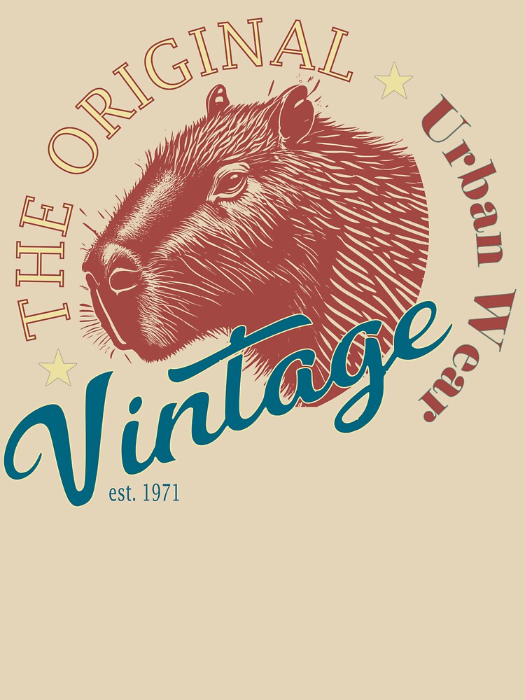 Cute Capybara Vintage Logo T-Shirts, Hoodie, Sweatshirt