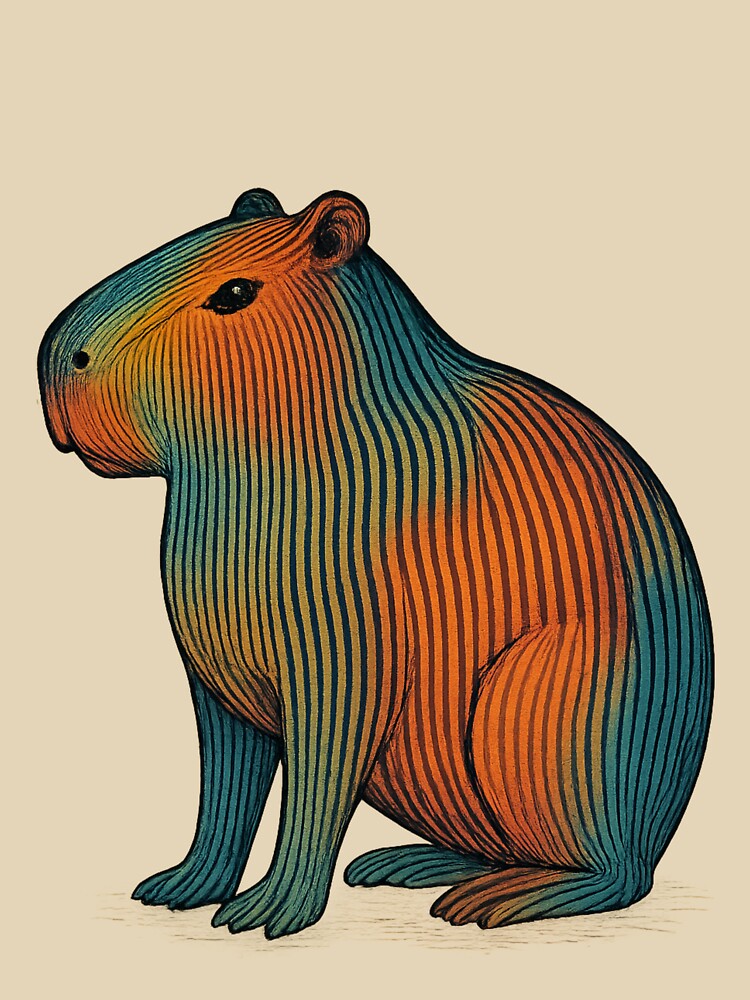 Zen Stripes: Capybara Spirit T-Shirts, Hoodie, Sweatshirt