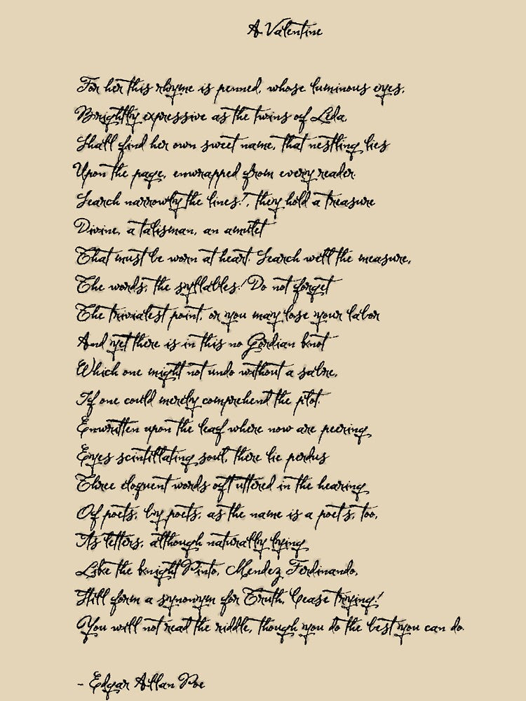 A Valentine by Edgar Allan Poe poem by FireflyStudi0s T-Shirts, Hoodie, Sweatshirt | BlankRebels.com (Image 3)