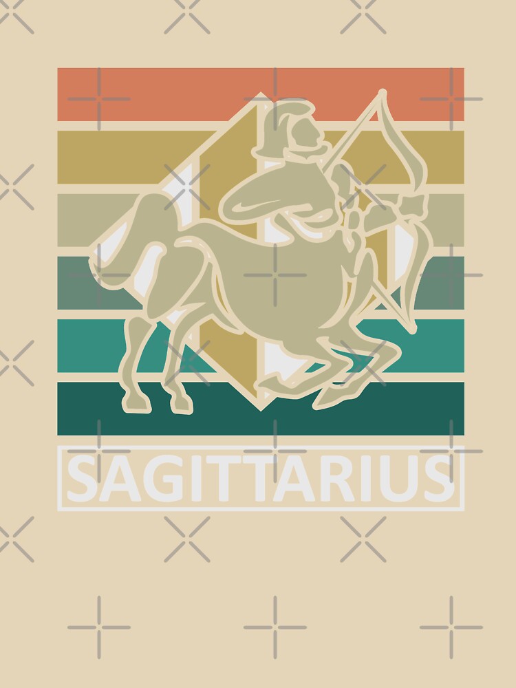 Sagittarius Zodiac Symbol Rainbow Retro Style by Trinket-Trickster T-Shirts, Hoodie, Sweatshirt | BlankRebels.com (Image 3)