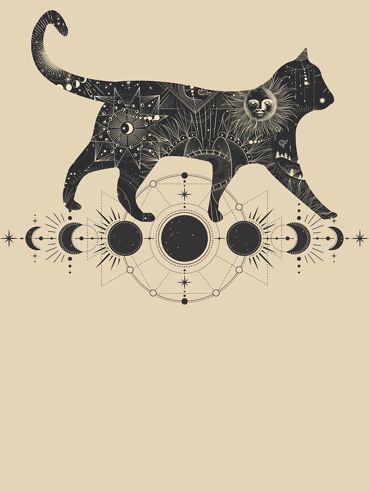 Celestial Cat walks on the moon by eireaine T-Shirts, Hoodie, Sweatshirt | BlankRebels.com (Image 3)