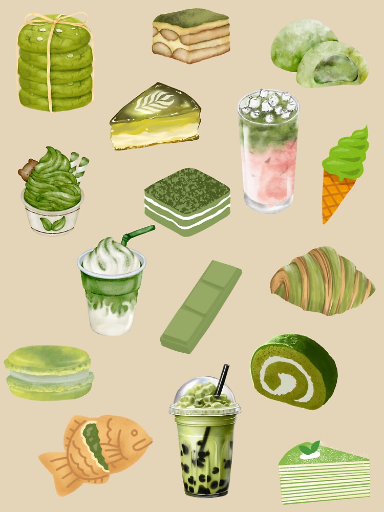 Matcha Cookies Cakes Mochi Ice Cream Boba Taiyaki Macaron Desserts | Matcha Tea Lover by NoodleDoodleCo... (Image 3)