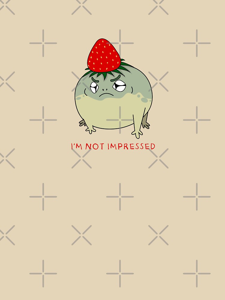 Angry Squeaky Rain Frog I'm Not Impressed Strawberry T-Shirt | Hoodie | Top by MonkeyPaper