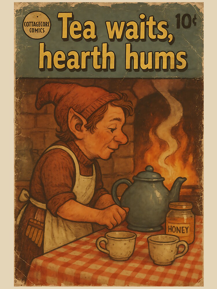Nostalgic Cottagecore: Tea Waits Hearth Hums T-Shirts, Hoodie, Sweatshirt