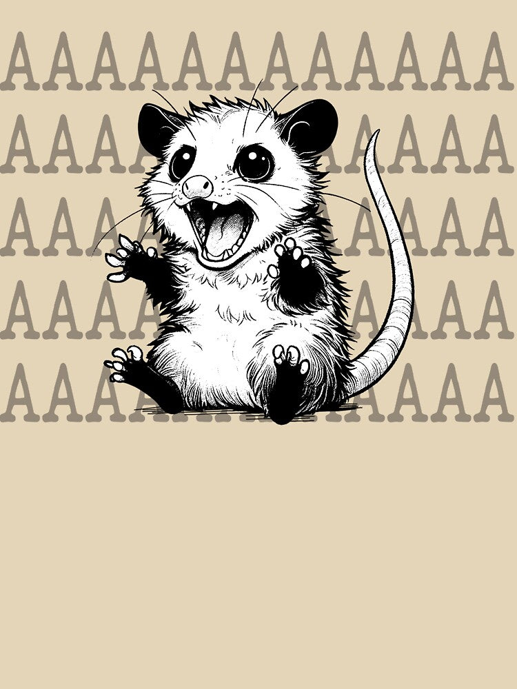 Screaming Opossums Aaaaaaaa Funny T-Shirts Hoodies Hats Cute Yelling Possums Overwhelmed Humorous Tees Gifts by... (Image 3)