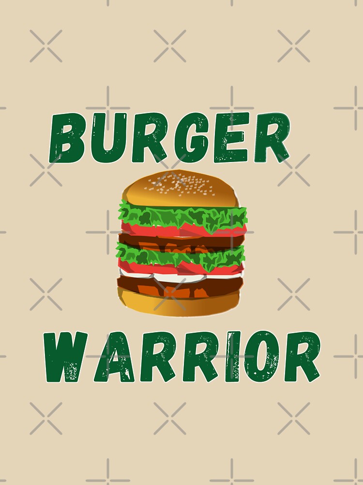 Burger Warrior - Burger  Lover Green Colored Text yellow background by IrinchiDE T-Shirts, Hoodie, Sweatshirt (Image 3)
