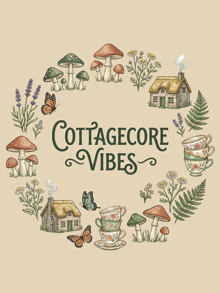 Cottagecore Vibes - Aesthetic Mushroom Garden Design | Whimsical Nature Art by ZoomTaDesign T-Shirts, Hoodie,... (Image 3)