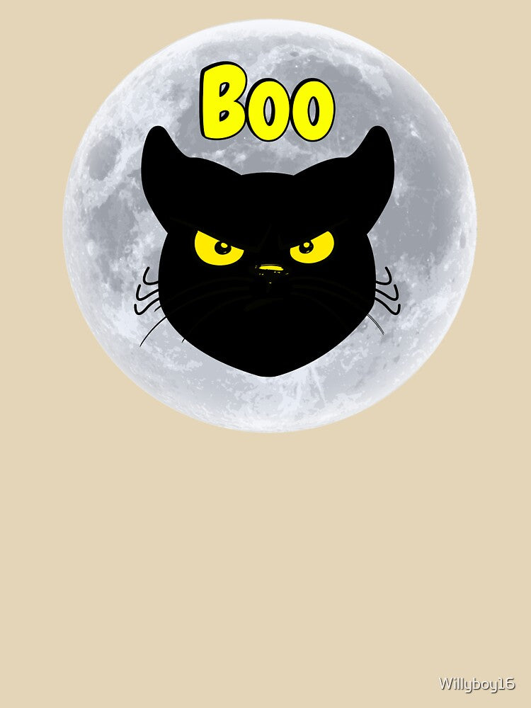 Halloween Moon Boo Cat by Willyboy16 T-Shirts, Hoodie, Sweatshirt | BlankRebels.com (Image 3)