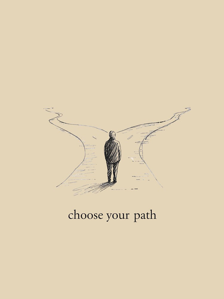 Choose Your Path – Minimal Crossroads Illustration for T-Shirts & Hoodies by KindByNature Sweatshirt (Image 3)