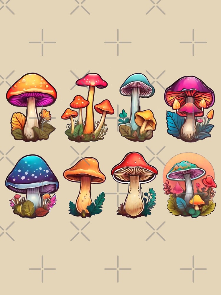 Colorful cute Mushrooms by Rislam T-Shirts, Hoodie, Sweatshirt | BlankRebels.com (Image 3)