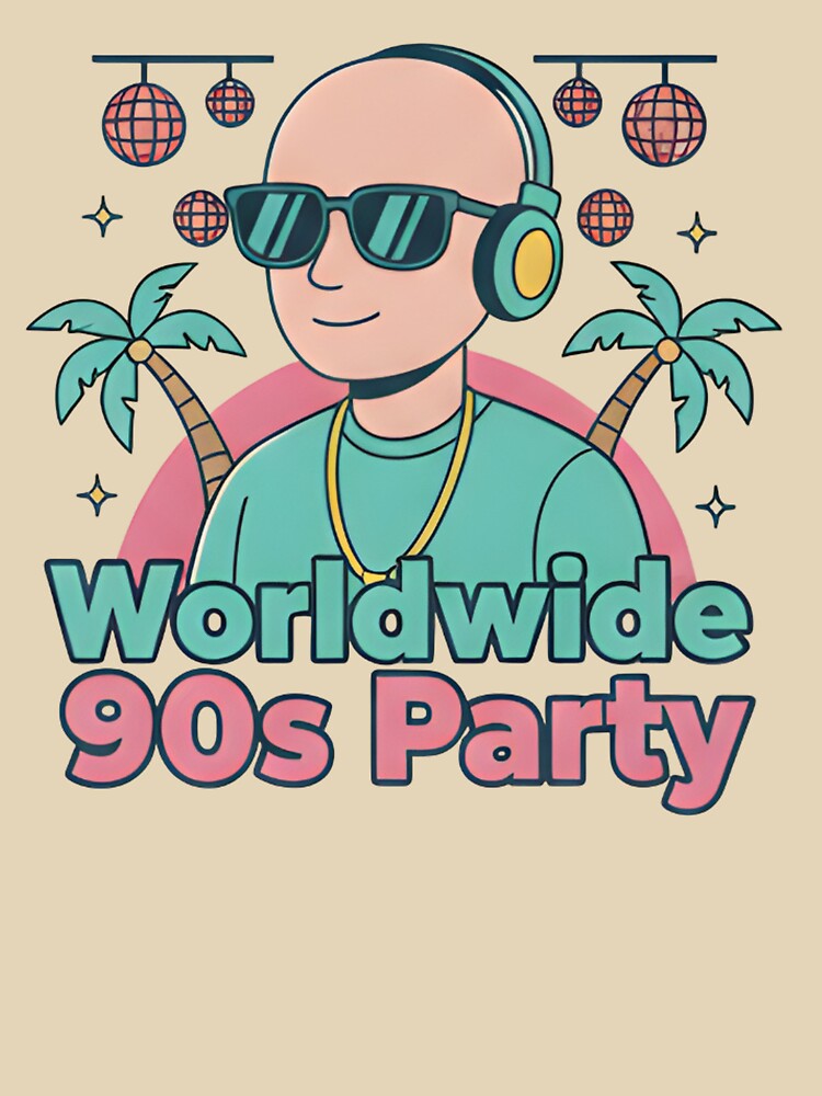 Worldwide 90s Party – Retro DJ Vaporwave Neon 90s Music Party Art T-Shirts, Hoodie, Sweatshirt