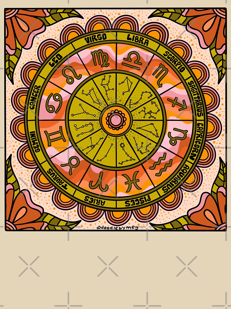 Retro Zodiac Wheel by doodlebymeg T-Shirts, Hoodie, Sweatshirt | BlankRebels.com (Image 3)