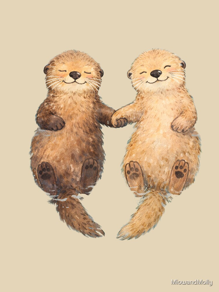 Otter Love romantic animals holding hands by MiowandMolly T-Shirts, Hoodie, Sweatshirt | BlankRebels.com (Image 3)