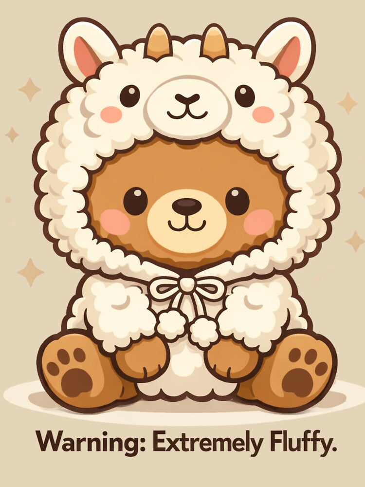 Bear in Alpaca Hoodie T-Shirt | Warning: Extremely Fluffy Cute Design by PremiereAA Sweatshirt | BlankRebels.com (Image 3)