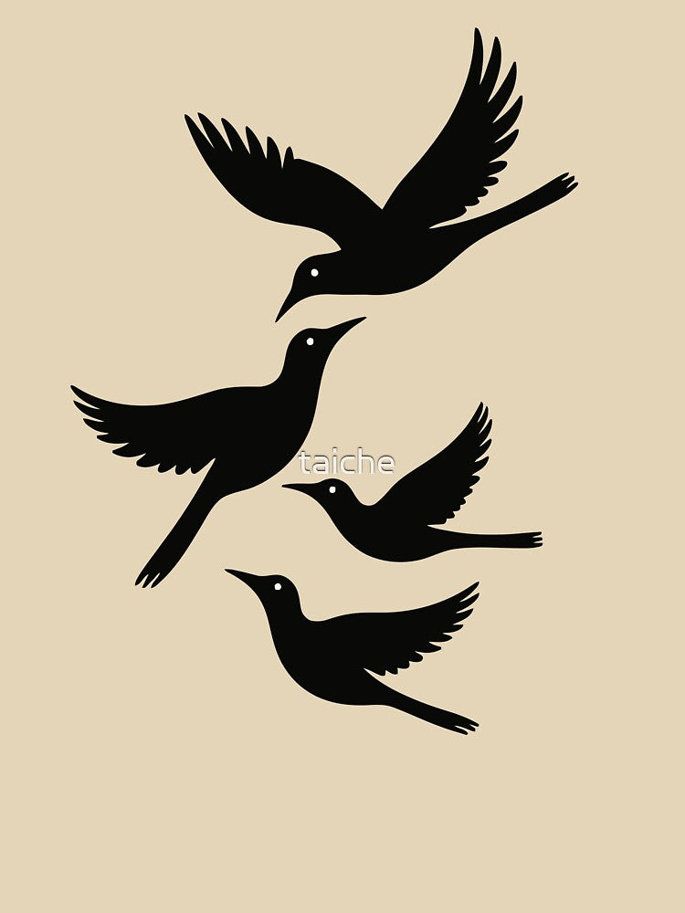 Four Calling Birds Retro Mid-Century Cut-Out 4 by taiche T-Shirts, Hoodie, Sweatshirt | BlankRebels.com (Image 3)