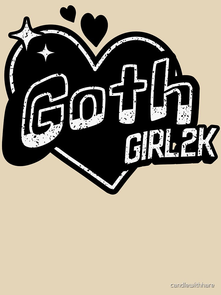 Goth Girl2K Y2K Street Art Design by candlewithhare T-Shirts, Hoodie, Sweatshirt | BlankRebels.com (Image 3)