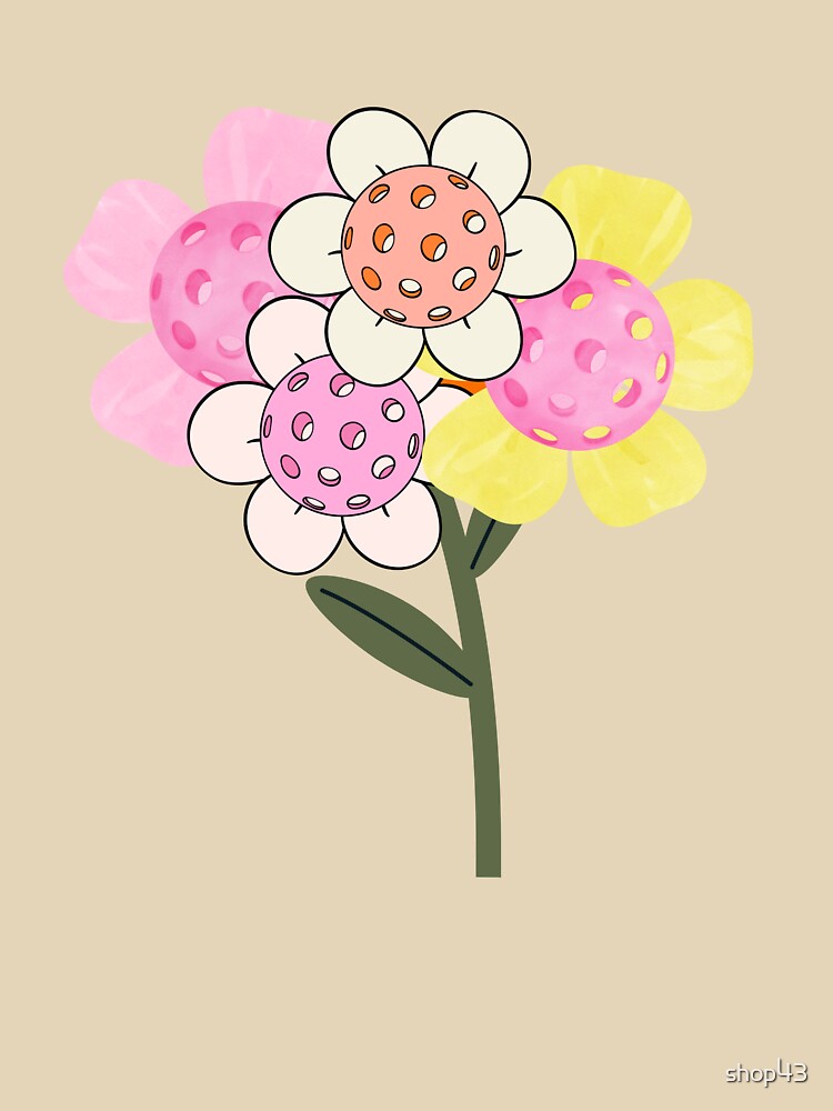 cute lovely Mother's Day Pickleball Flower Bouquet Spring Valentine's by shop43 T-Shirts, Hoodie, Sweatshirt (Image 3)