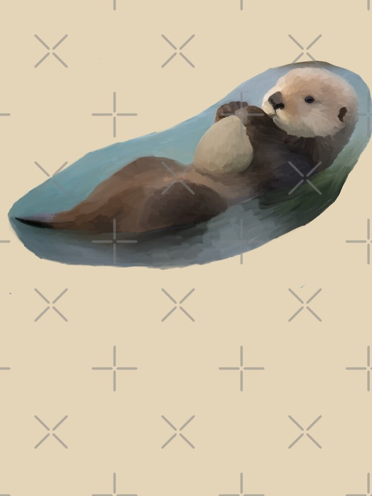Cute Otter holding rock by Royal Red Panda T-Shirts, Hoodie, Sweatshirt | BlankRebels.com (Image 3)