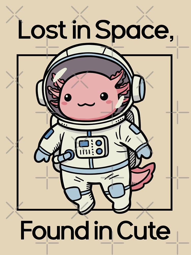 Cute Axolotl Astronaut T Shirt Funny Kawaii Space Design by libertadesigns Hoodie, Sweatshirt | BlankRebels.com (Image 3)