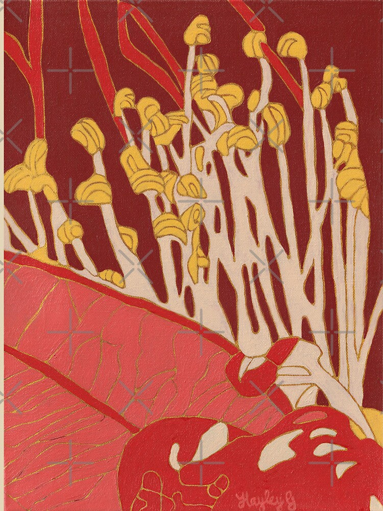 Golden Penda in Red Ochre - Australian flowers by hayleygpaints T-Shirts, Hoodie, Sweatshirt | BlankRebels.com (Image 3)