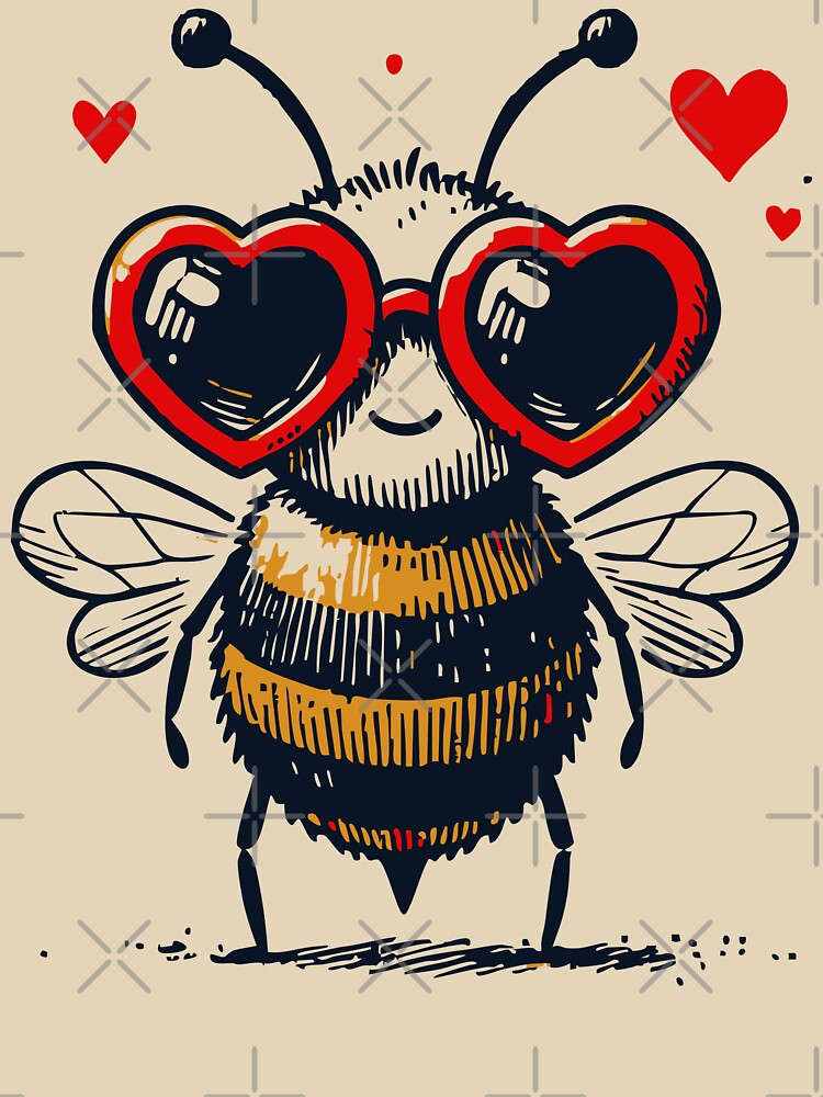 Bee My Valentine Happy Valentine Day Sketchy by TomFrontierArt T-Shirts, Hoodie, Sweatshirt | BlankRebels.com (Image 3)